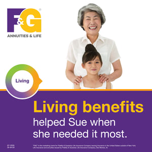 Living benefits case study social media post: Sue Living benefits case study social media post: Sue