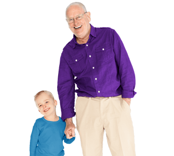 A grandfather with his grandson A grandfather with his grandson