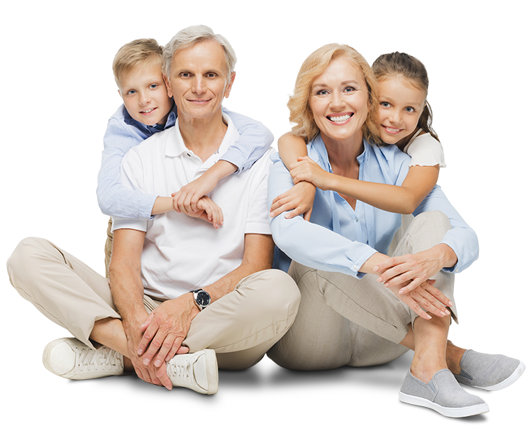 Happy family of four