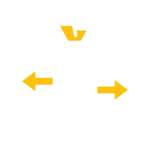 Money bag with arrows pointing left and right