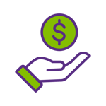 An open hand with a dollar sign hovering above it