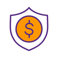 Shield displaying dollar sign