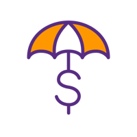 Umbrella protecting a dollar sign