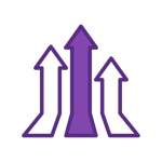 Three arrows pointing upwards