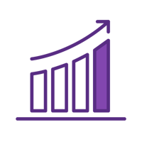 Bar chart increasing with arrow 