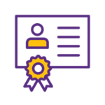 A certificate with a ribbon