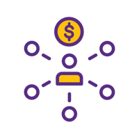 Person reaching in different directions with a dollar sign hovering above