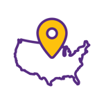 A pin in the center of the United States