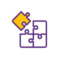 Puzzle pieces fitting together