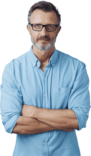 Middle-aged man with arms crossed