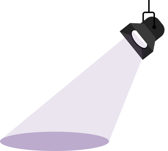 Spotlight with a purple light