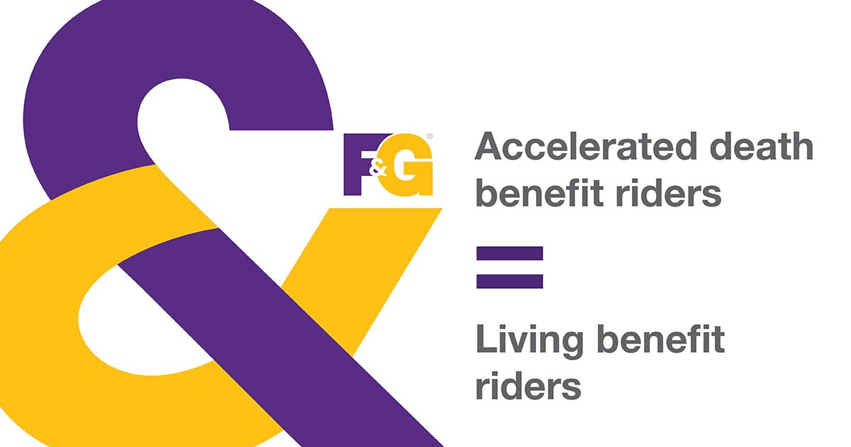 Accelerated death benefit rider = Living benefit riders.